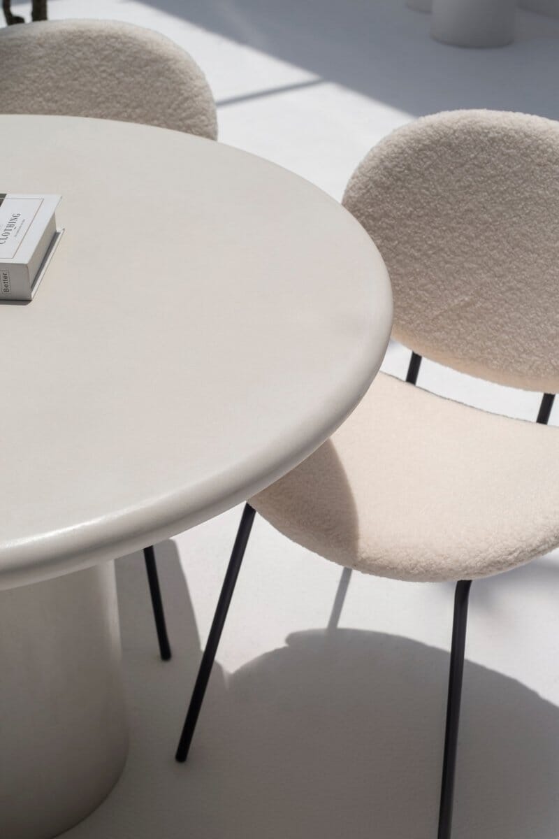 Mireille Off White Microconcrete Dining Table - Image 2