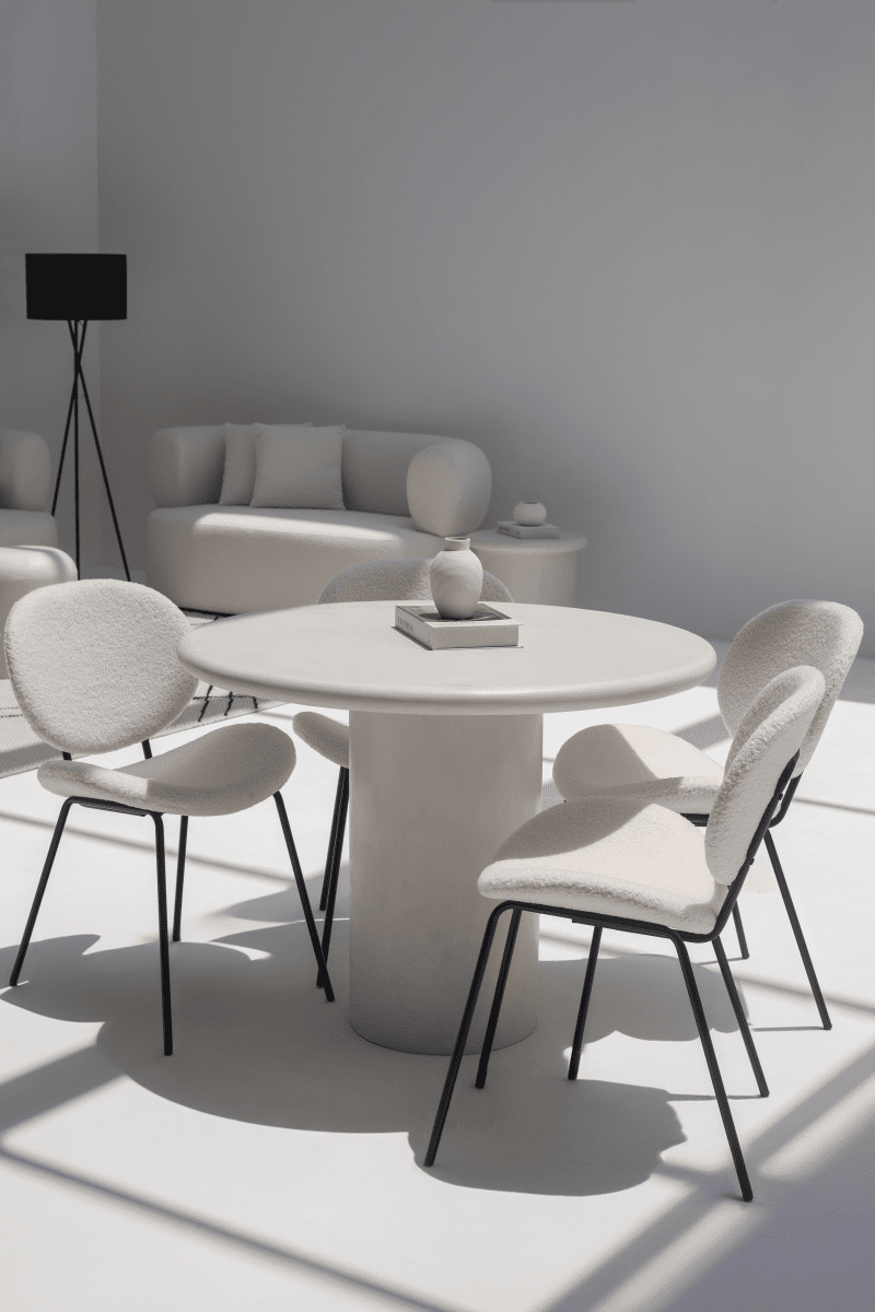 Mireille Off White Microconcrete Dining Table - Image 3