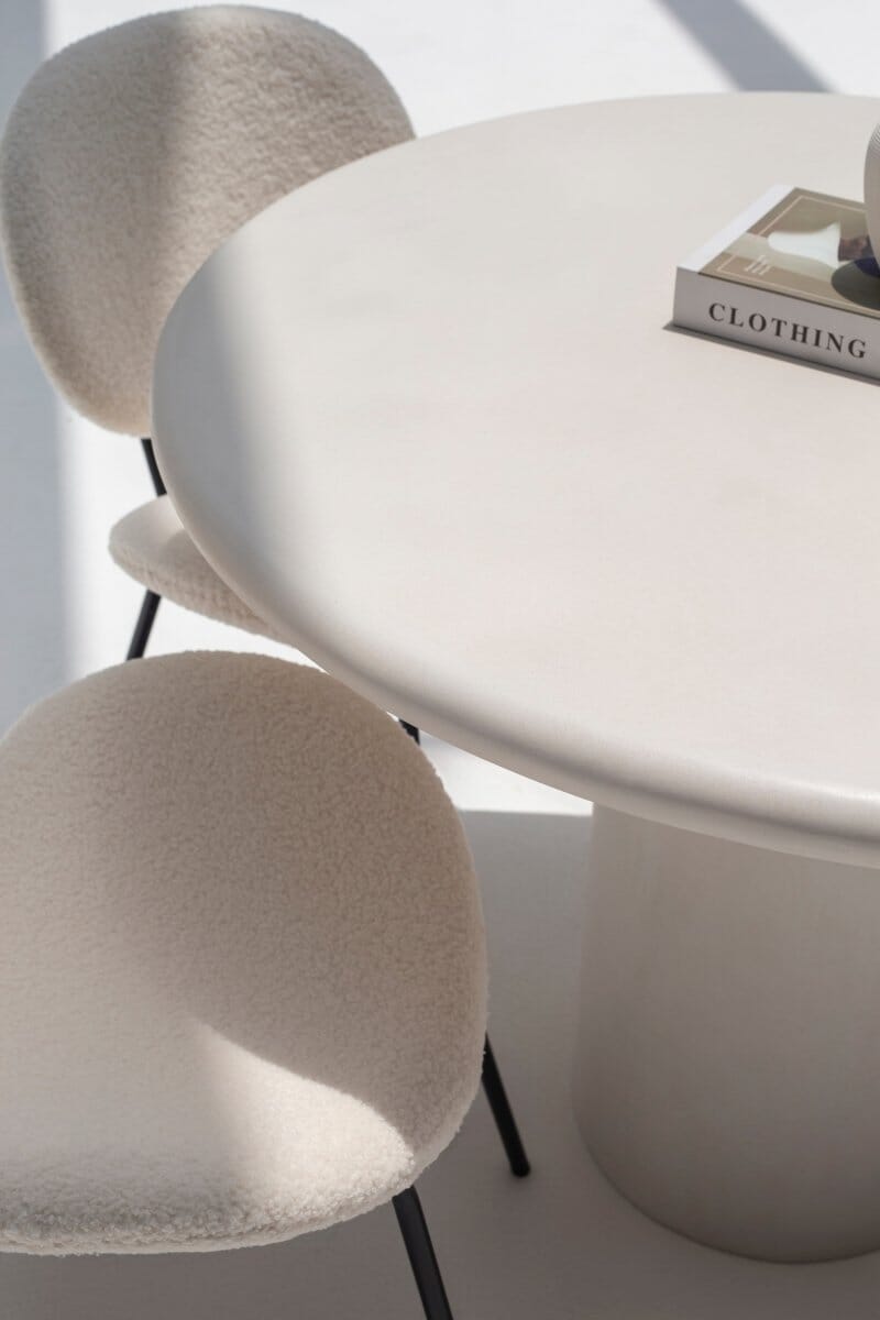 Mireille Off White Microconcrete Dining Table - Image 4