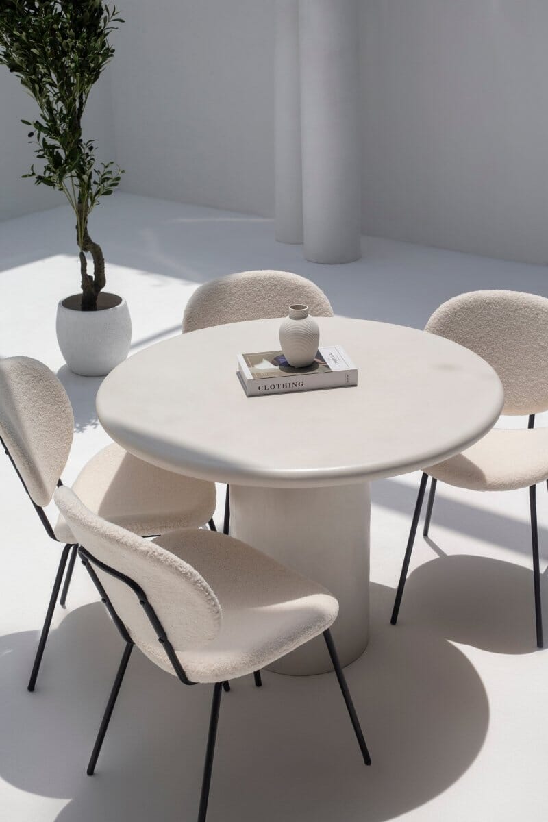 Mireille Off White Microconcrete Dining Table - Image 5