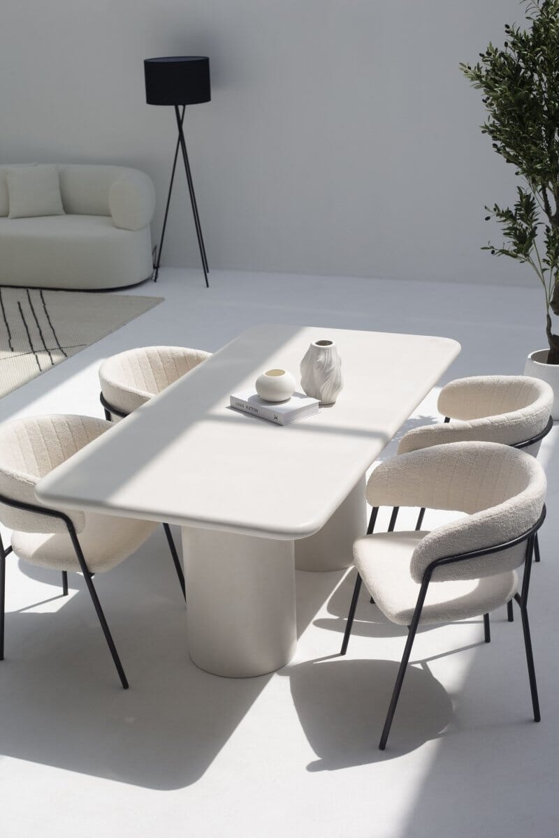 Alara Off White Microconcrete Dining Table - Image 4