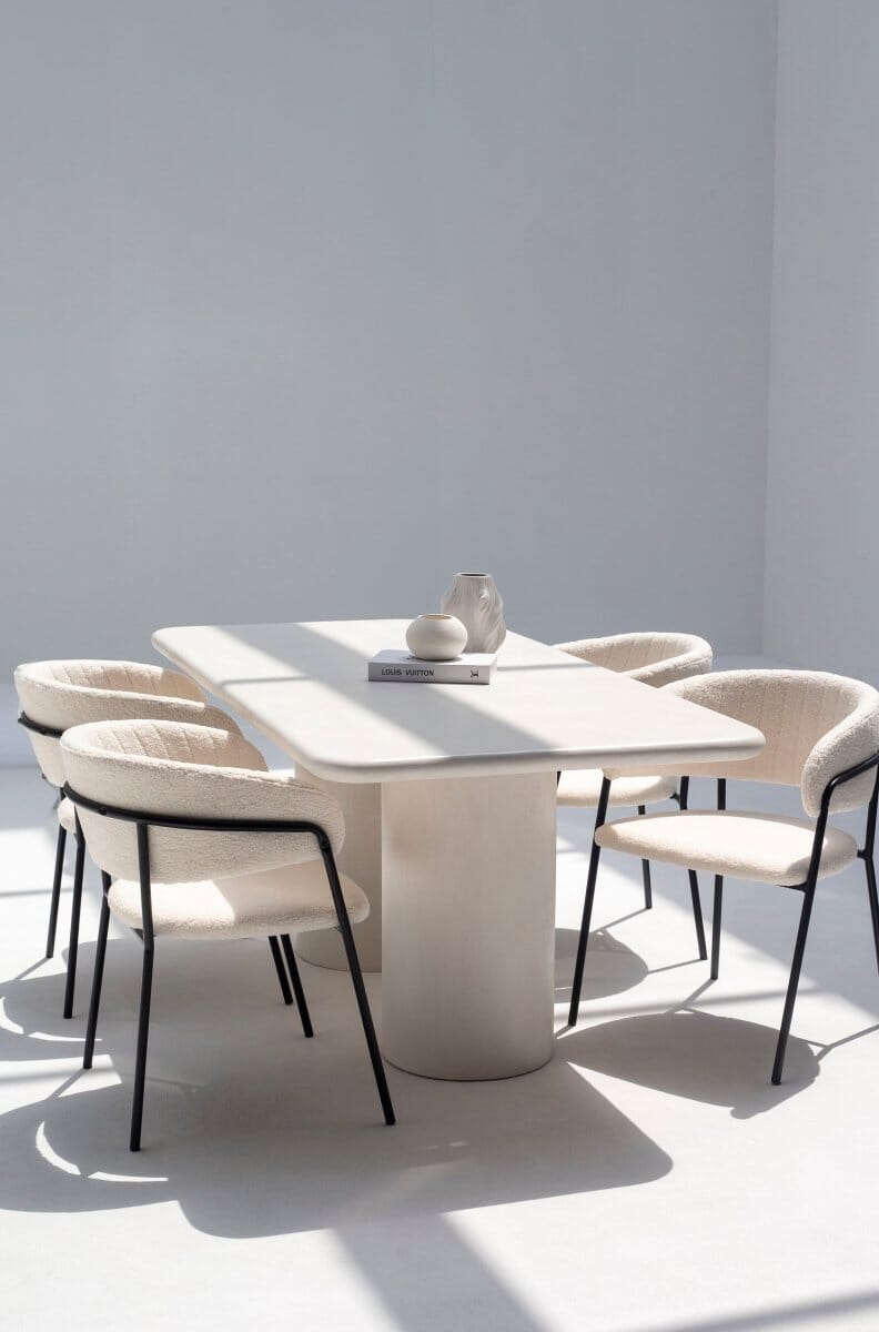 Alara Off White Microconcrete Dining Table - Image 5