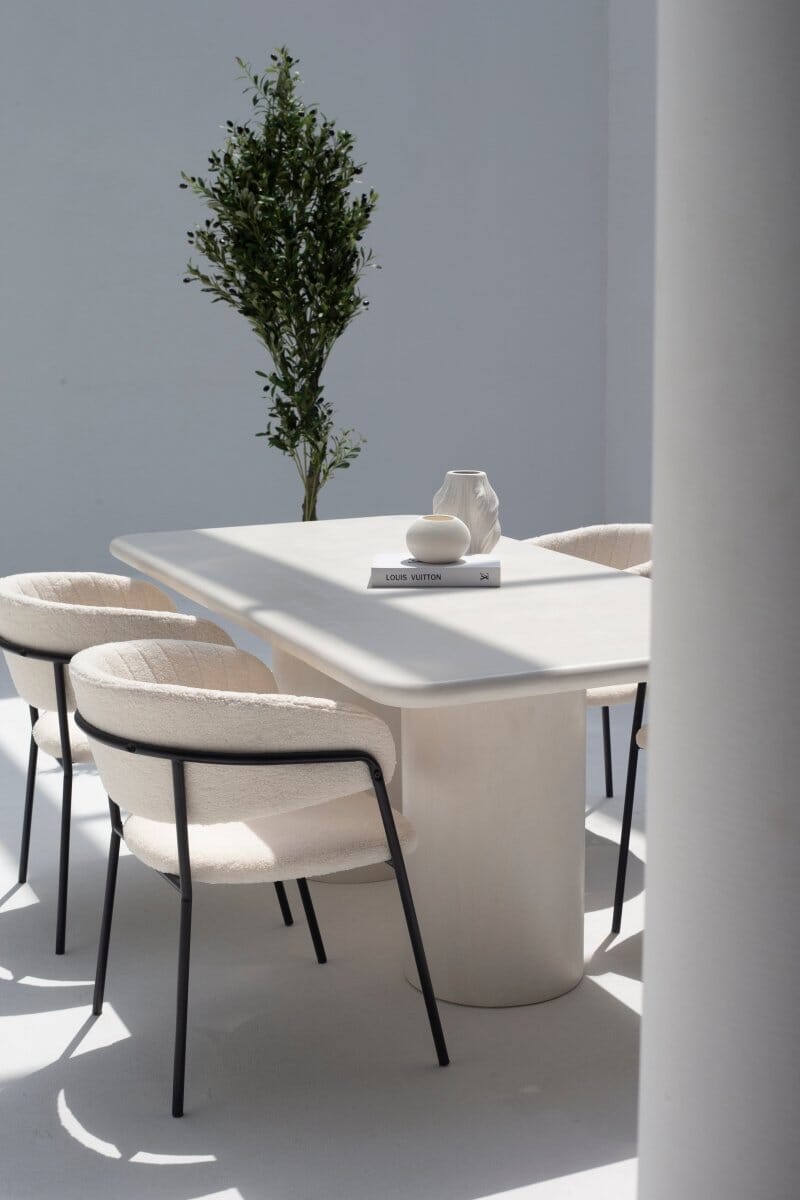Alara Off White Microconcrete Dining Table - Image 6