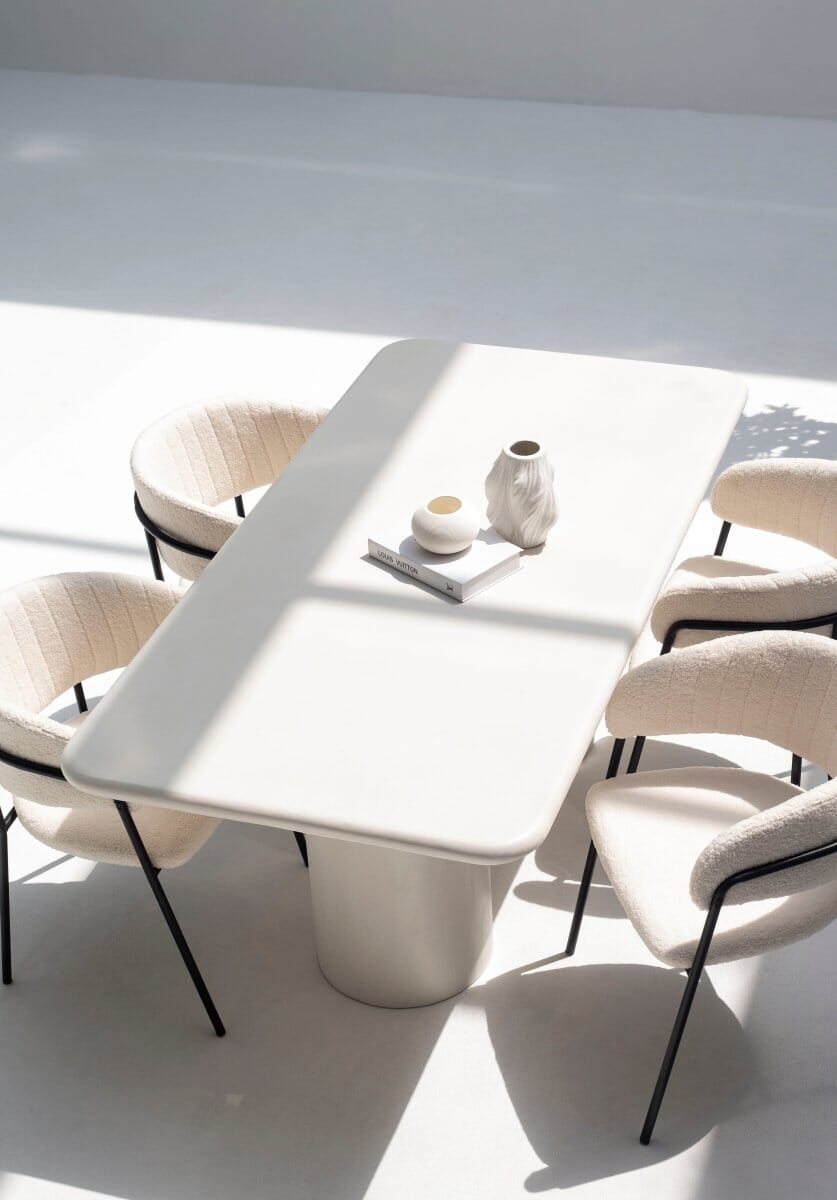 Alara Off White Microconcrete Dining Table - Image 7
