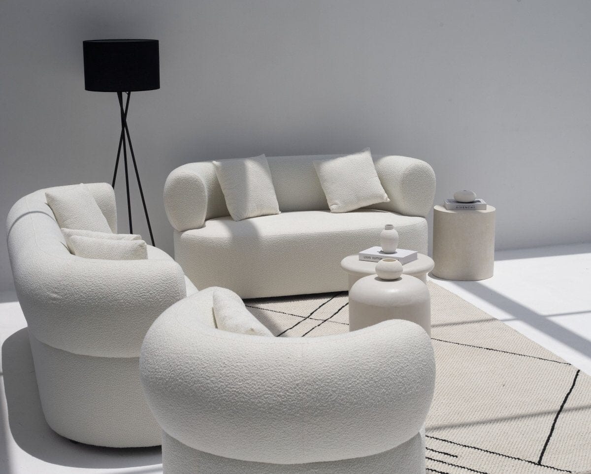 Miray Off White Speckled Microconcrete Side Table - Image 4