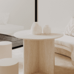Arya Round Travertine Dining Table