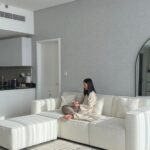Aysun Off White Boucle Modular Sofa with Ottoman