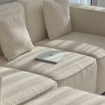 Aysun Off White Boucle Modular Sofa with Ottoman