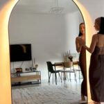 Alev Black Arched LED Wall Mirror with Soft Backlighting