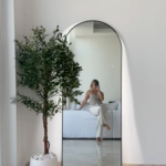 Alev Black Arched LED Wall Mirror with Soft Backlighting