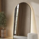 Alev Black Arched LED Wall Mirror with Soft Backlighting