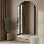 Alev Black Arched LED Wall Mirror with Soft Backlighting