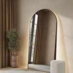 Alev Black Arched LED Wall Mirror with Soft Backlighting