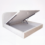 Asli Cream Boucle Fabric Bed with Rounded Corners Headboard