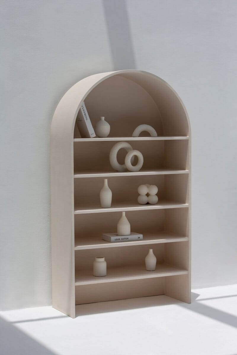 Luciana Light Beige Microconcrete Display Shelf - Image 2