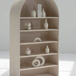 Luciana Light Beige Microconcrete Display Shelf