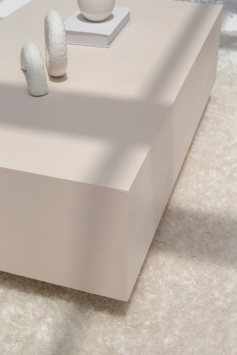 Azalea Ivory Cream Microconcrete Coffee Table - Image 2