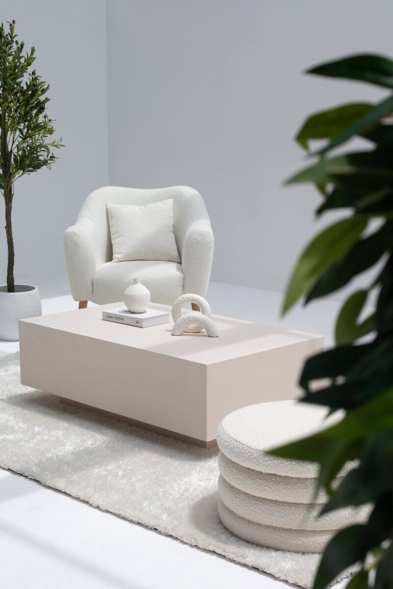 Azalea Ivory Cream Microconcrete Coffee Table - Image 6