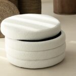 Sevil Layered Boucle Pouf Ottoman