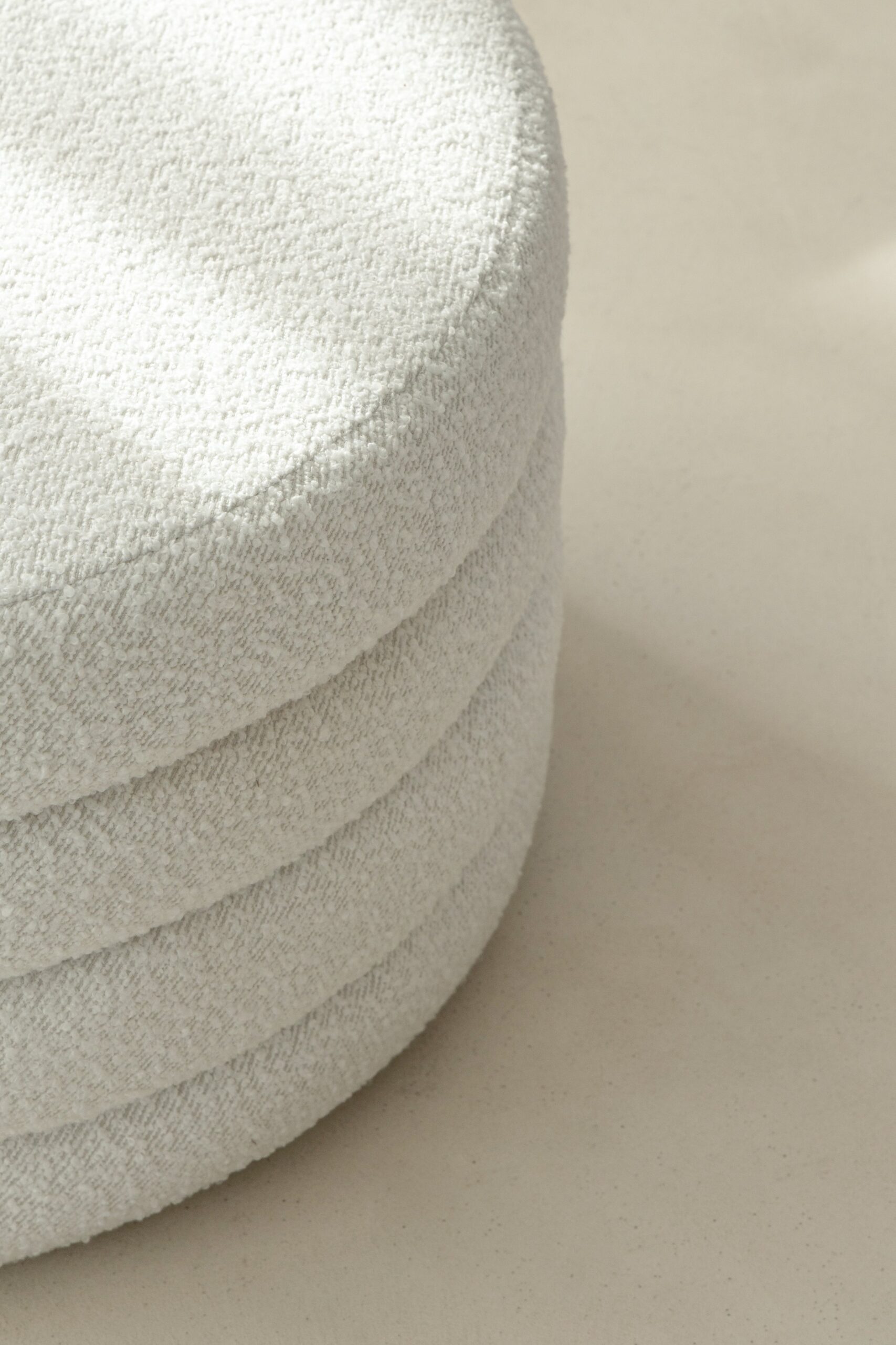 Sevil Layered Boucle Pouf Ottoman - Image 3