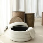 Sevil Layered Boucle Pouf Ottoman