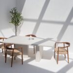 Santorini Off White Microconcrete Dining Table