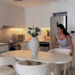 Tereza Off White Microconcrete Irregular Top Dining Table