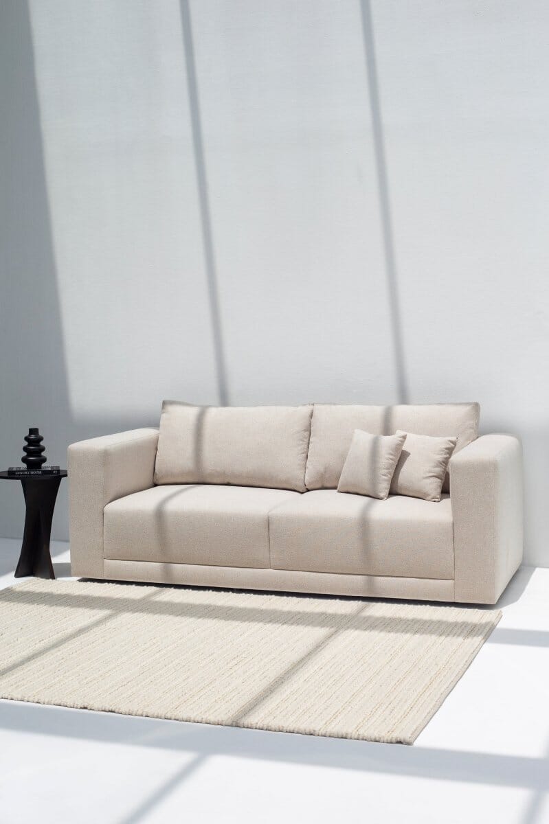 Mihaela Beige 2 Seater Sofa - Image 5