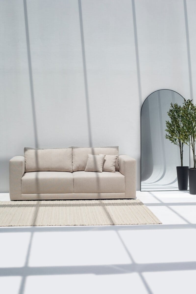 Mihaela Beige 2 Seater Sofa - Image 10