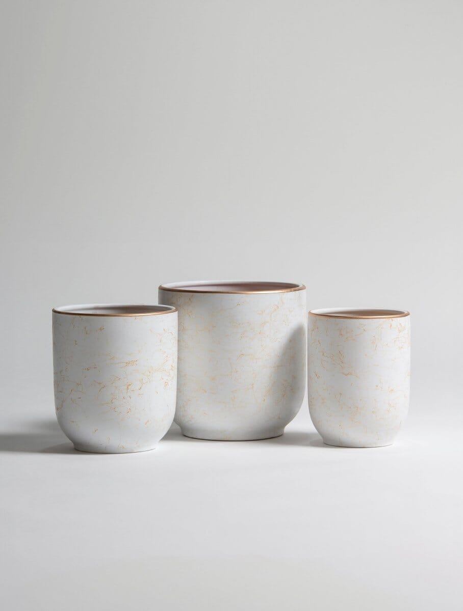 Gold Marble Veins Pattern Pot