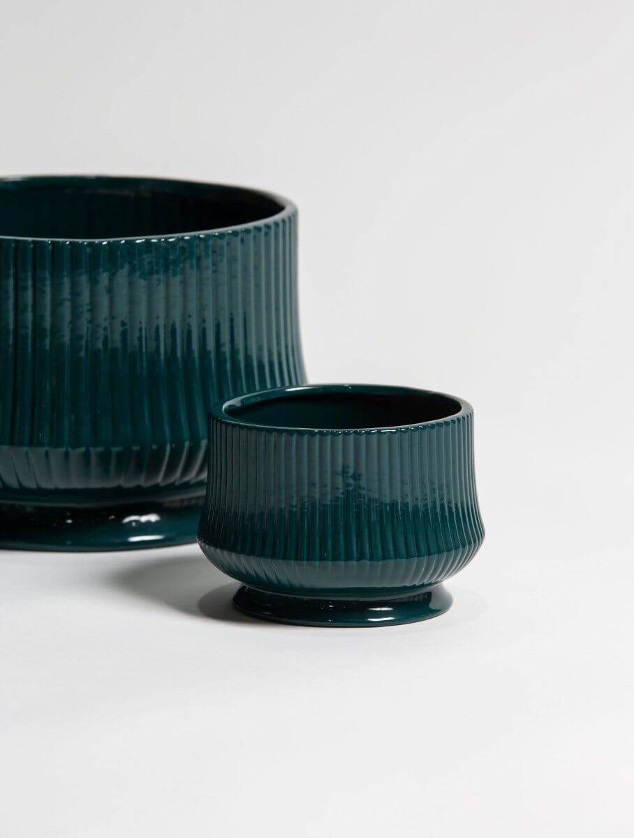 Emerald Ripple Ceramic Pot - Image 2