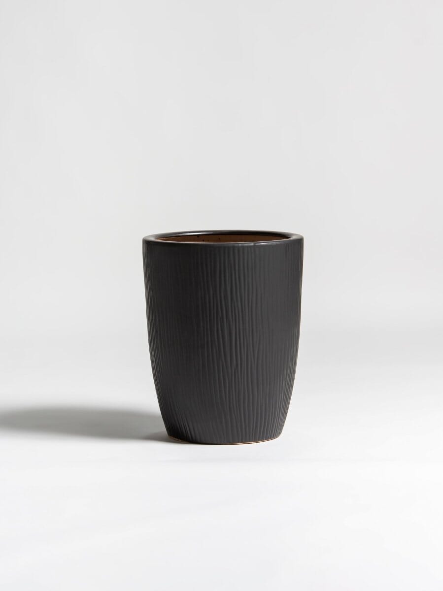 Charcoal Ripple Ceramic Pot - Image 3