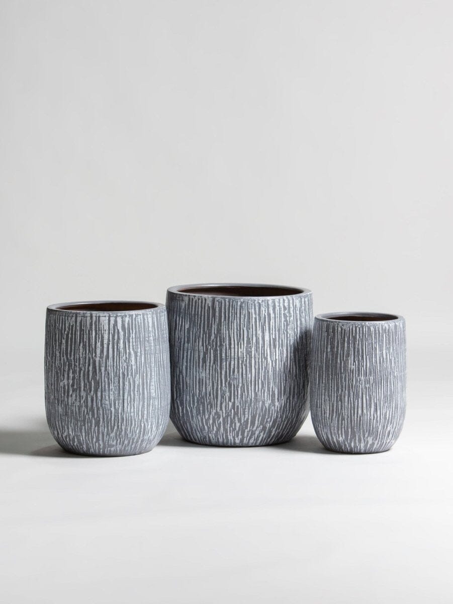 Ash BarkLine Ceramic Pot