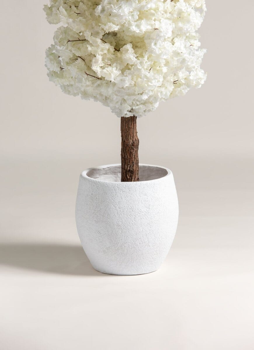 Prunus Serrulata Blossom Artificial Tree With Natural Wood Trunk - Image 3