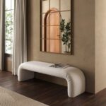 Bram Off White Boucle Arch Bench