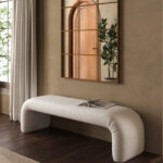 Bram Off White Boucle Arch Bench