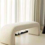 Bram Off White Boucle Arch Bench
