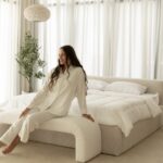 Bram Off White Boucle Arch Bench