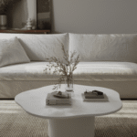 Harlowe Off White Microconcrete Irregular Top Coffee Table