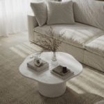 Harlowe Off White Microconcrete Irregular Top Coffee Table