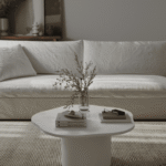 Harlowe Off White Microconcrete Irregular Top Coffee Table