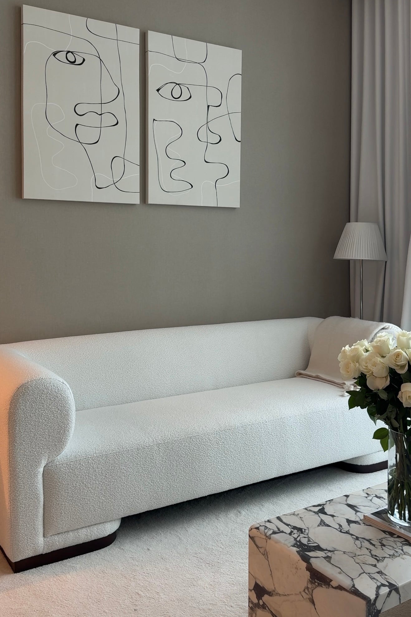 Breanna Off White Bouclé 2 Seater Sofa - Image 3