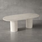 Valeria Crema Marfil Oval Top Dining Table
