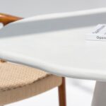 Bettina Off White Microconcrete Irregular Top Dining Table
