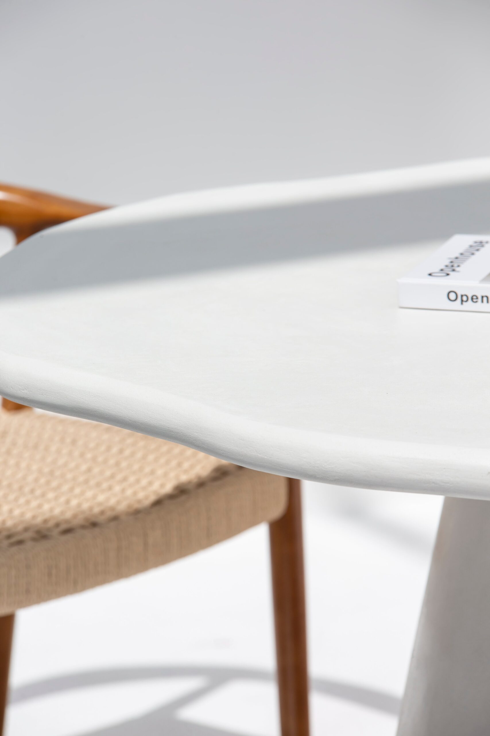 Bettina Off White Microconcrete Irregular Top Dining Table - Image 4