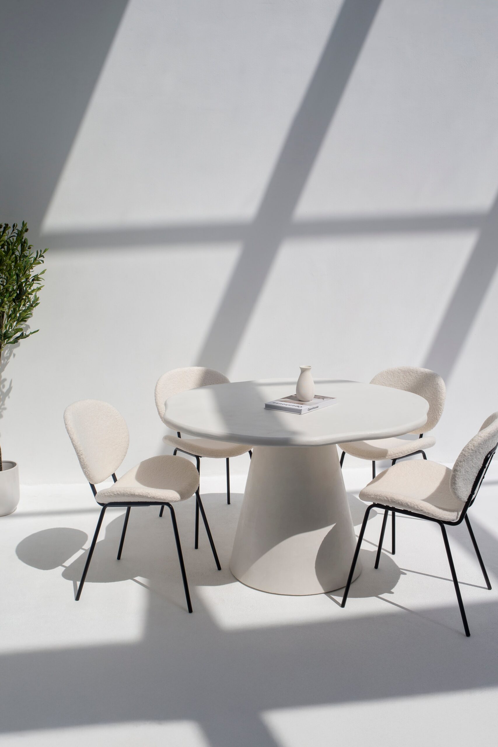 Bettina Off White Microconcrete Irregular Top Dining Table - Image 7
