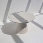 Bettina Off White Microconcrete Irregular Top Dining Table