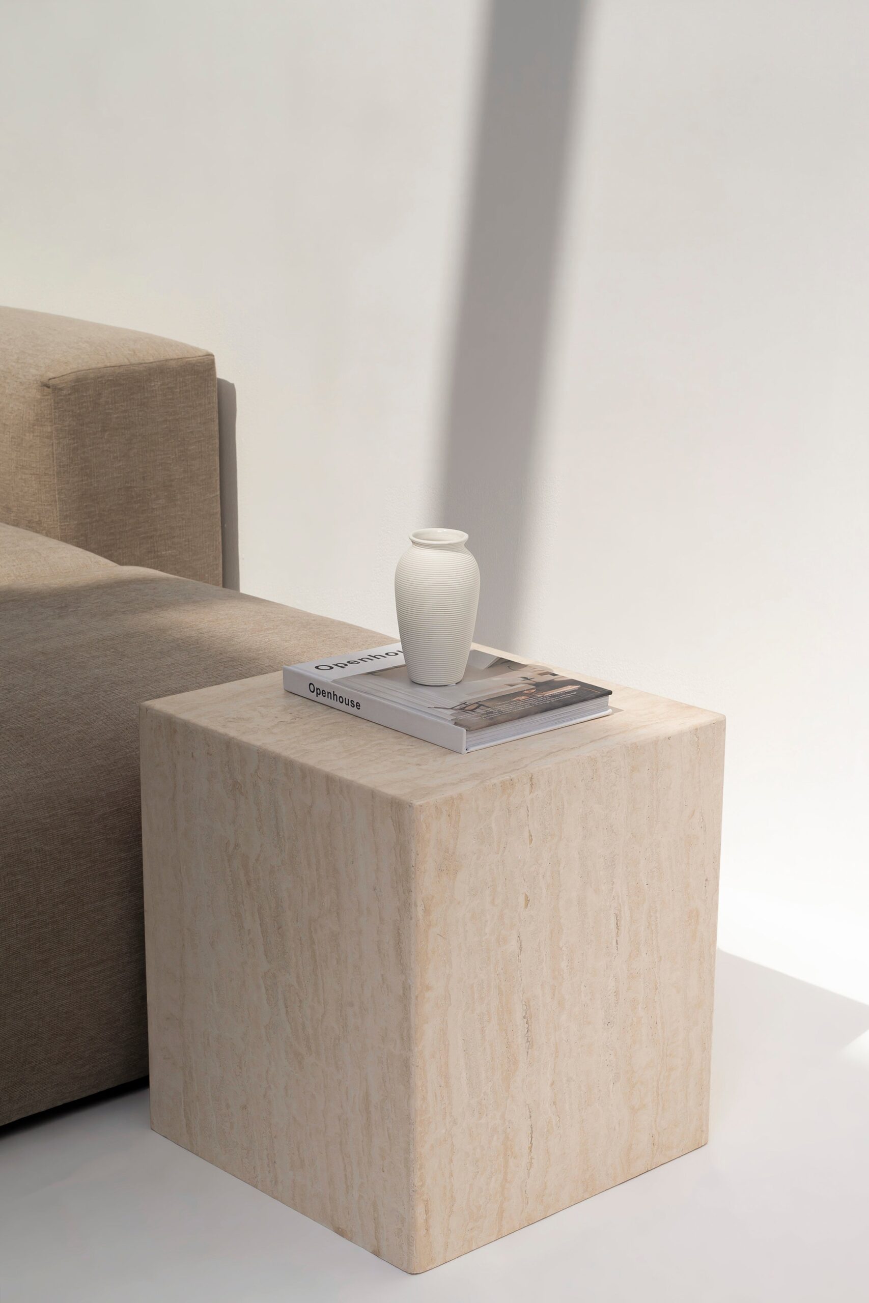 Sabine Travertine Cube Side Table - Image 2