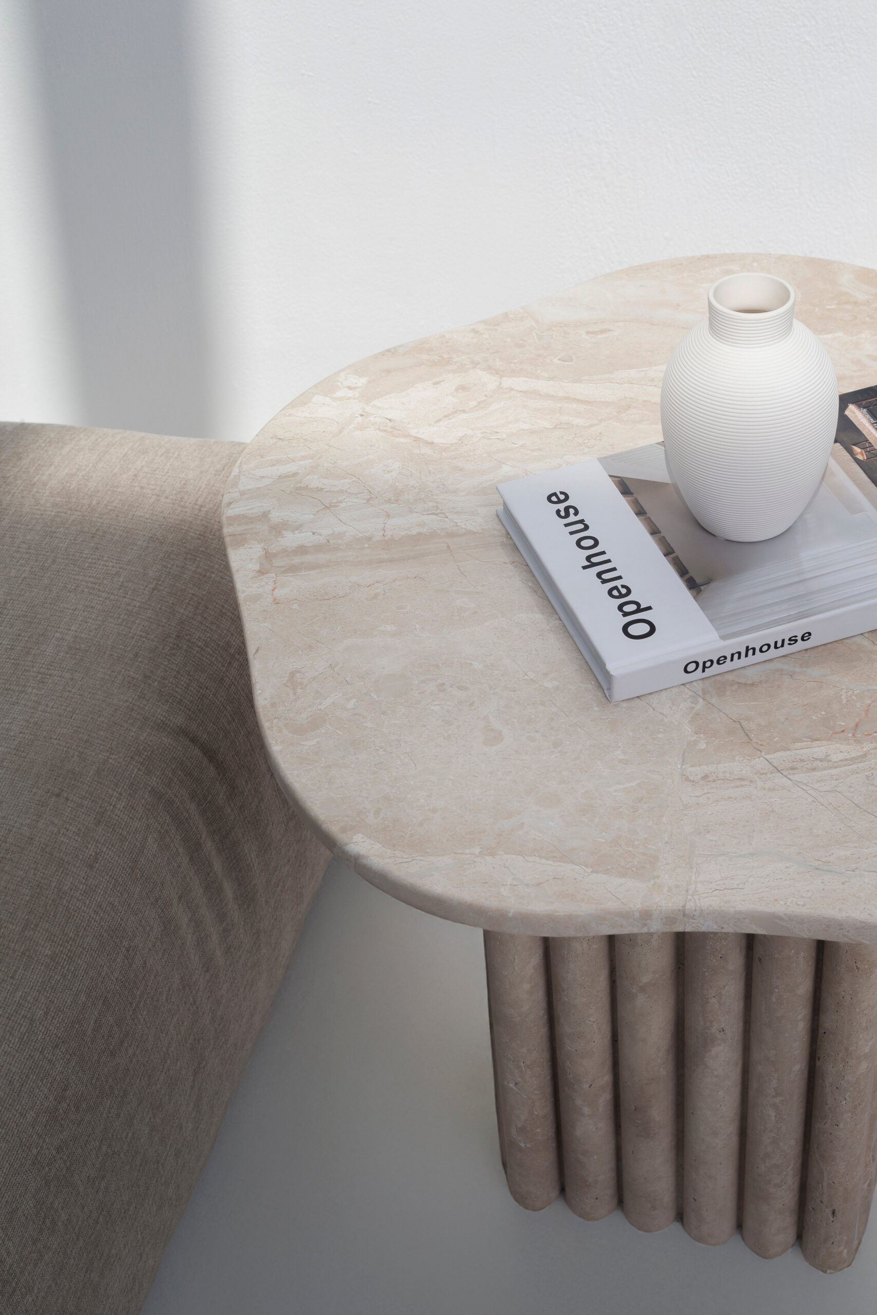 Emma Travertine Side Table - Image 2