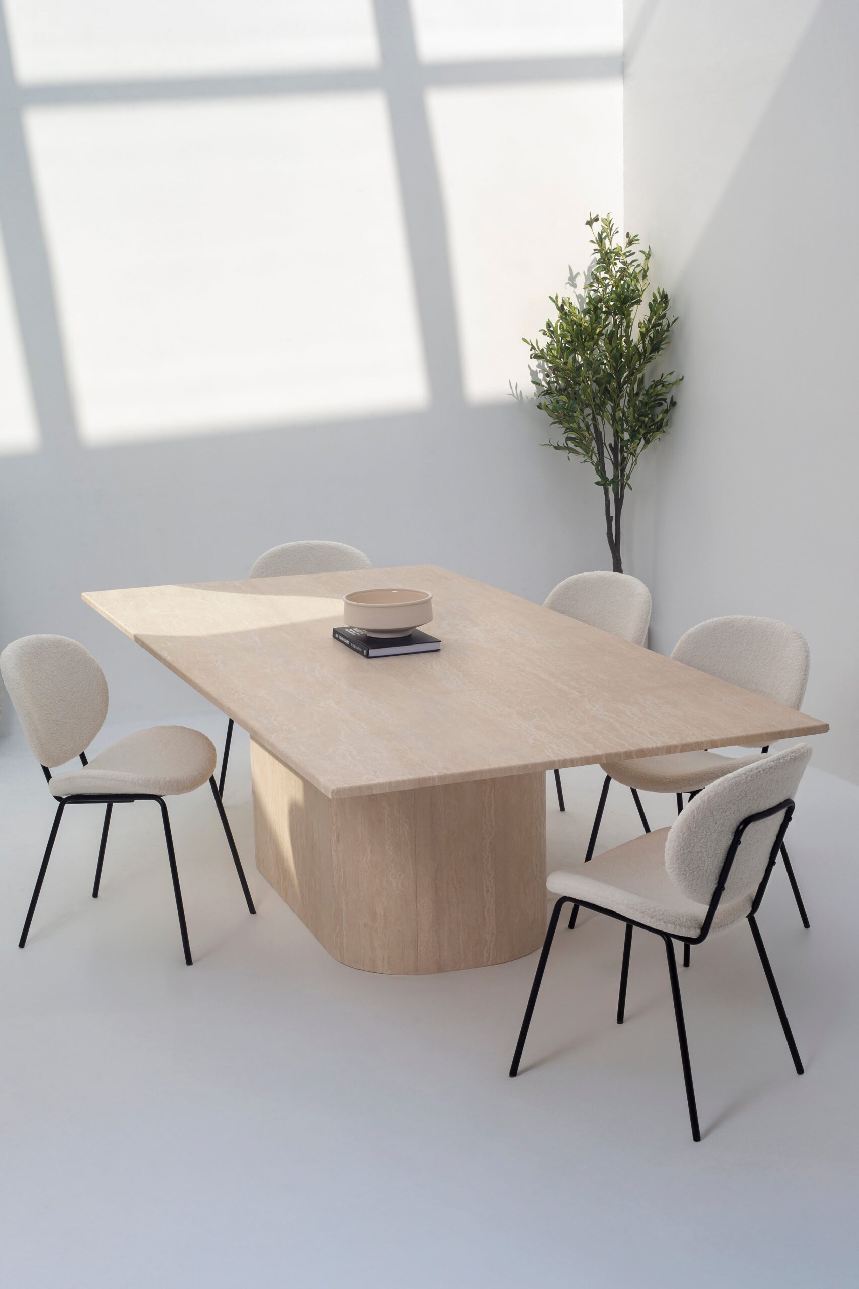 Marta Travertine Dining Table